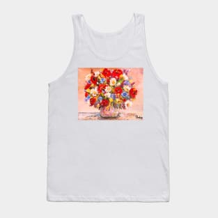 Bouquet of Сolorful Flowers In a Pot Tank Top